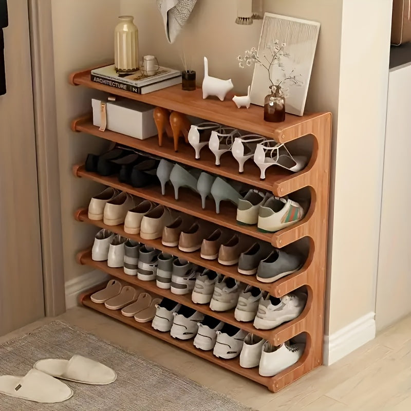 Practical Shelving Unit, Shoe Rack, Space-saving Design, Multi-layer Independent Storage Rack, Wood Grain Finish, Easy To Assemble, Self-supporting Cubic Shoe Storage Rack, Shelf, Suitable For Dormitories And Entrances, Easy