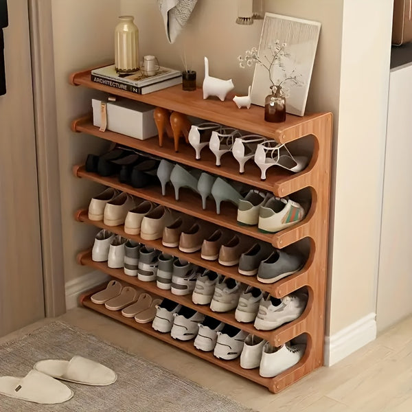 Practical Shelving Unit, Shoe Rack, Space-saving Design, Multi-layer Independent Storage Rack, Wood Grain Finish, Easy To Assemble, Self-supporting Cubic Shoe Storage Rack, Shelf, Suitable For Dormitories And Entrances, Easy