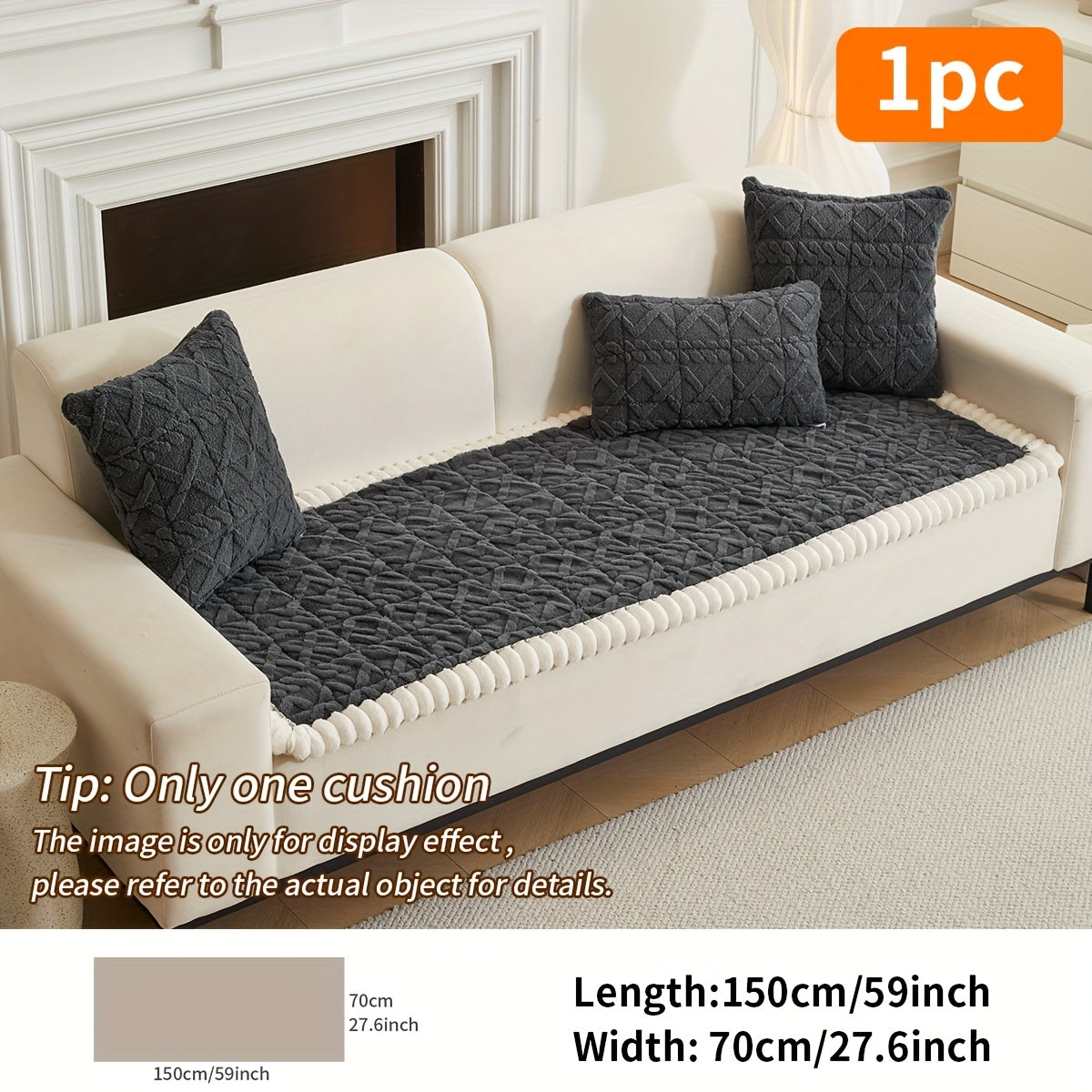 Soft Quilted Sofa Cushion – Thickened Polyester Sofa Cover for Autumn & Winter Warmth, Home Decorative Protector for 2/3/4-Seater Sofas