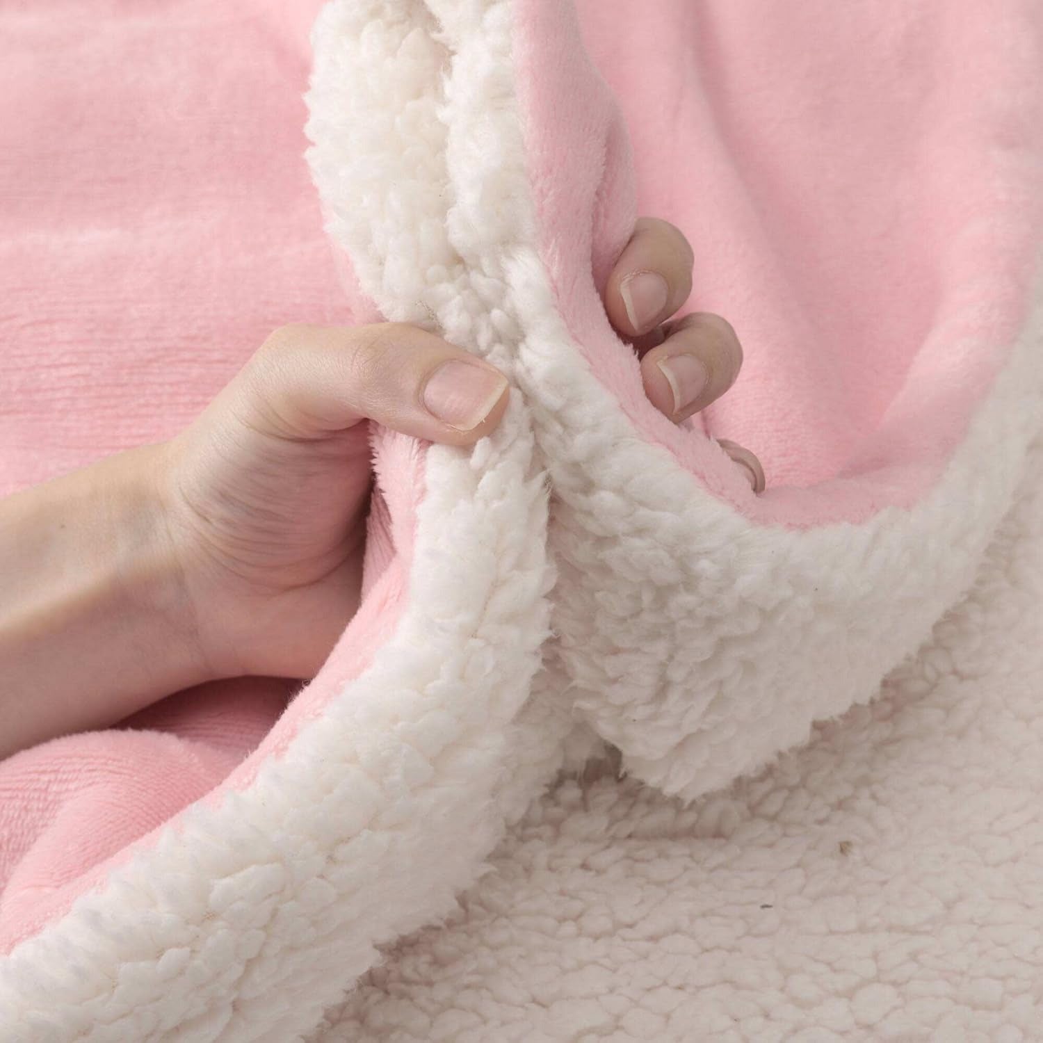 Thick Reversible Sherpa Blanket, Warm Soft Fleece Blanket for Bed, Winter Fuzzy Throw Blanket