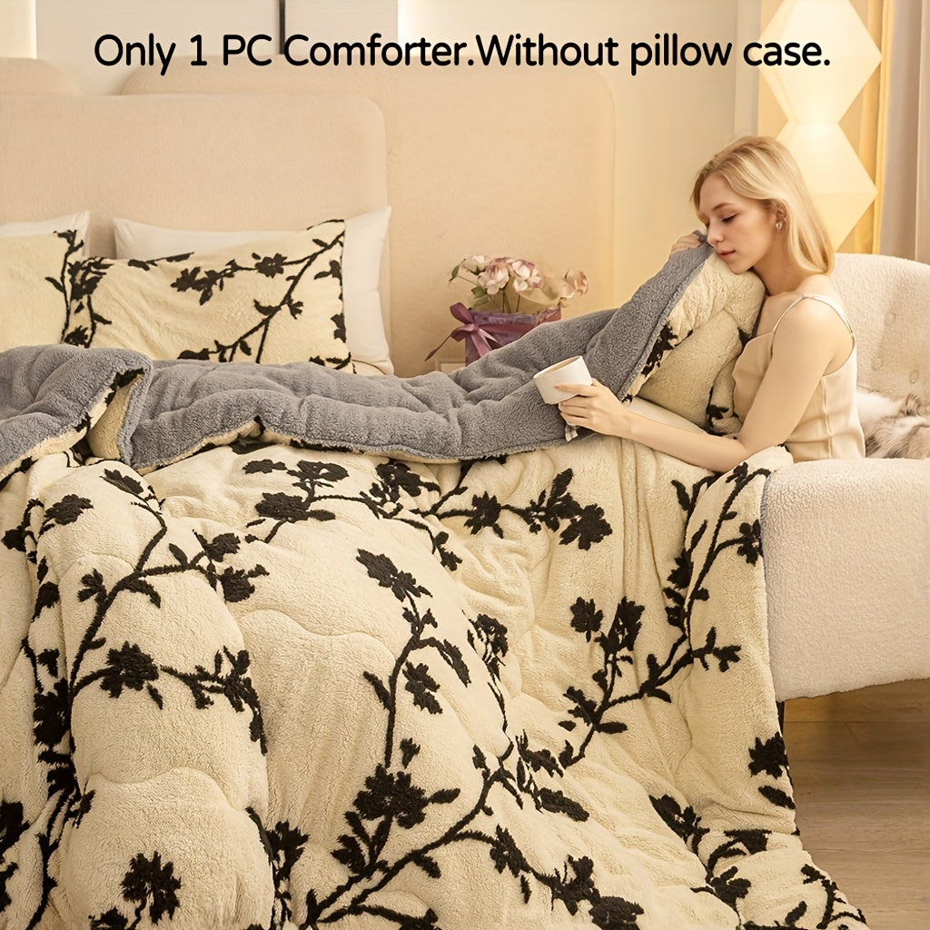 winter milk velvet comforter, thick warm blanket, anti-static bedding, heavyweight comforter, cozy soft blanket, cold weather bedding, plush winter blanket, twin full queen king cal king sizes, luxury warm comforter, soft velvet bedspread