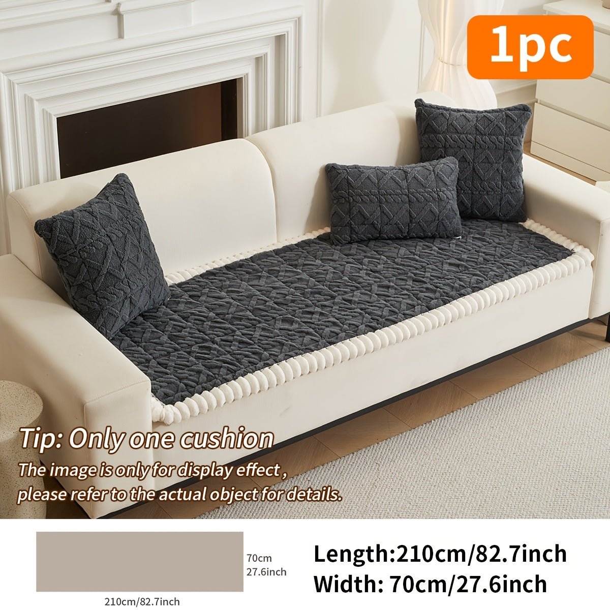 Soft Quilted Sofa Cushion – Thickened Polyester Sofa Cover for Autumn & Winter Warmth, Home Decorative Protector for 2/3/4-Seater Sofas