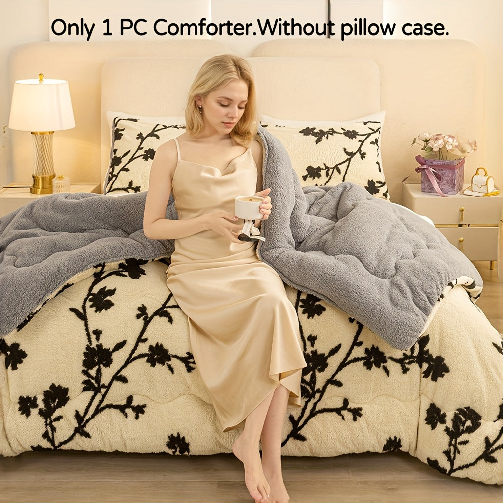 winter milk velvet comforter, thick warm blanket, anti-static bedding, heavyweight comforter, cozy soft blanket, cold weather bedding, plush winter blanket, twin full queen king cal king sizes, luxury warm comforter, soft velvet bedspread