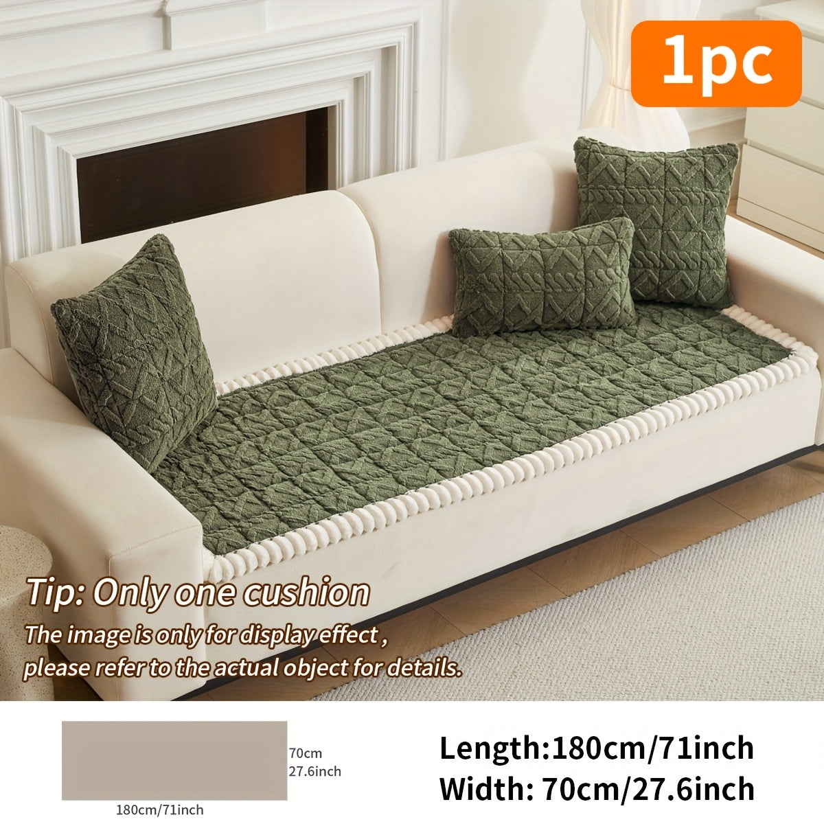 Soft Quilted Sofa Cushion – Thickened Polyester Sofa Cover for Autumn & Winter Warmth, Home Decorative Protector for 2/3/4-Seater Sofas