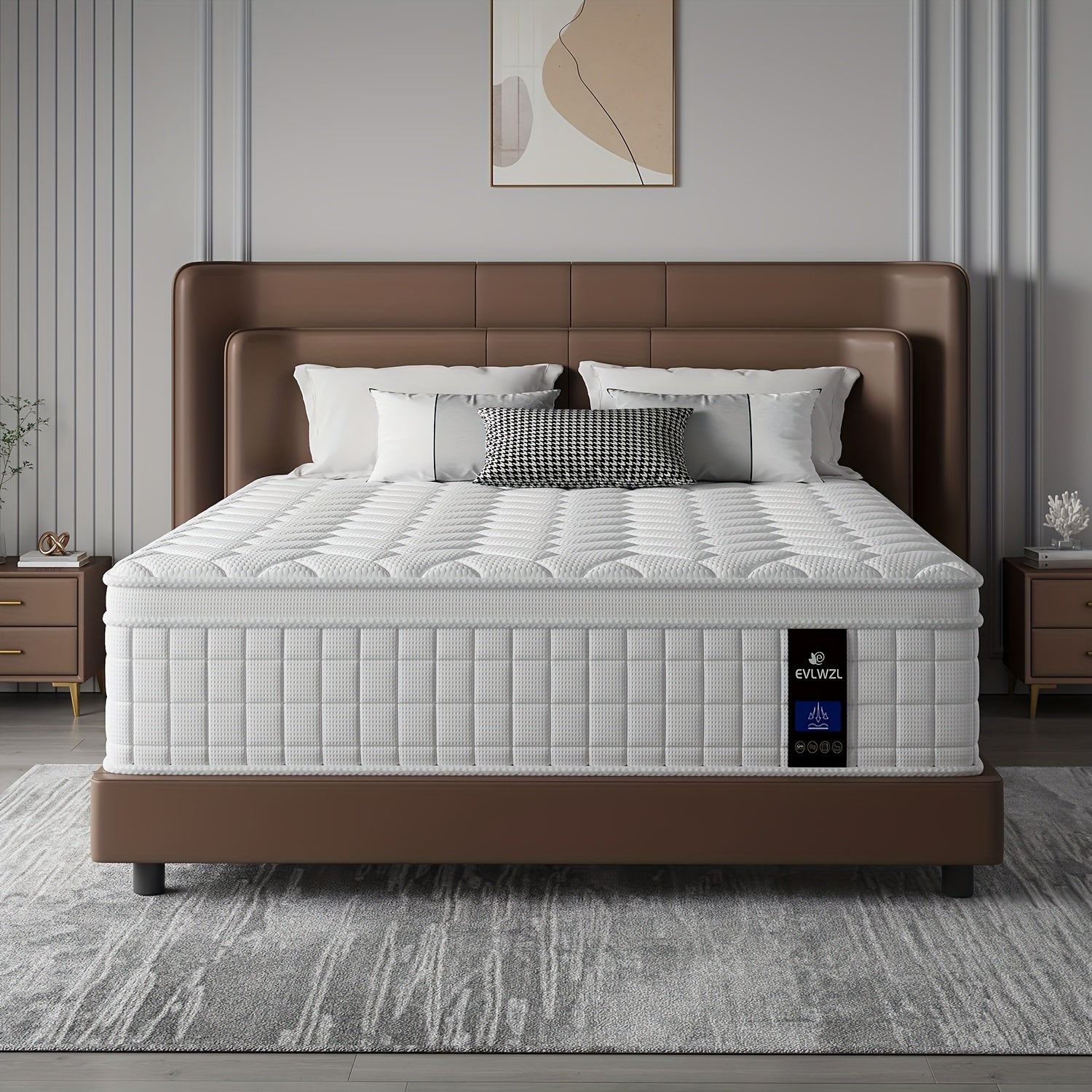 Queen Size Hybrid Mattress – 10/12 Inch Gel Memory Foam & Pocket Spring Mattress with Euro Top,