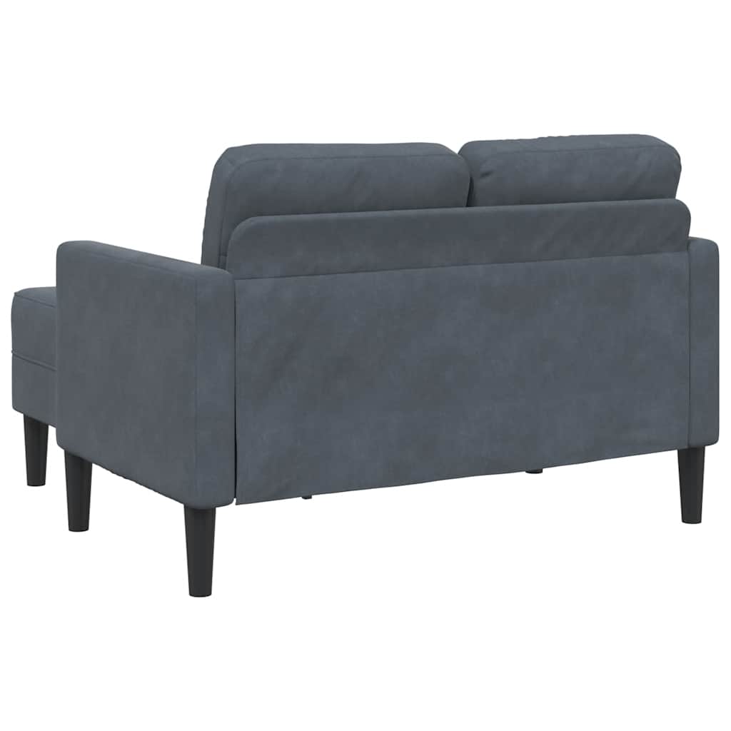 2-seater sofa with chaise longue, L-shape, 125 cm, velvet