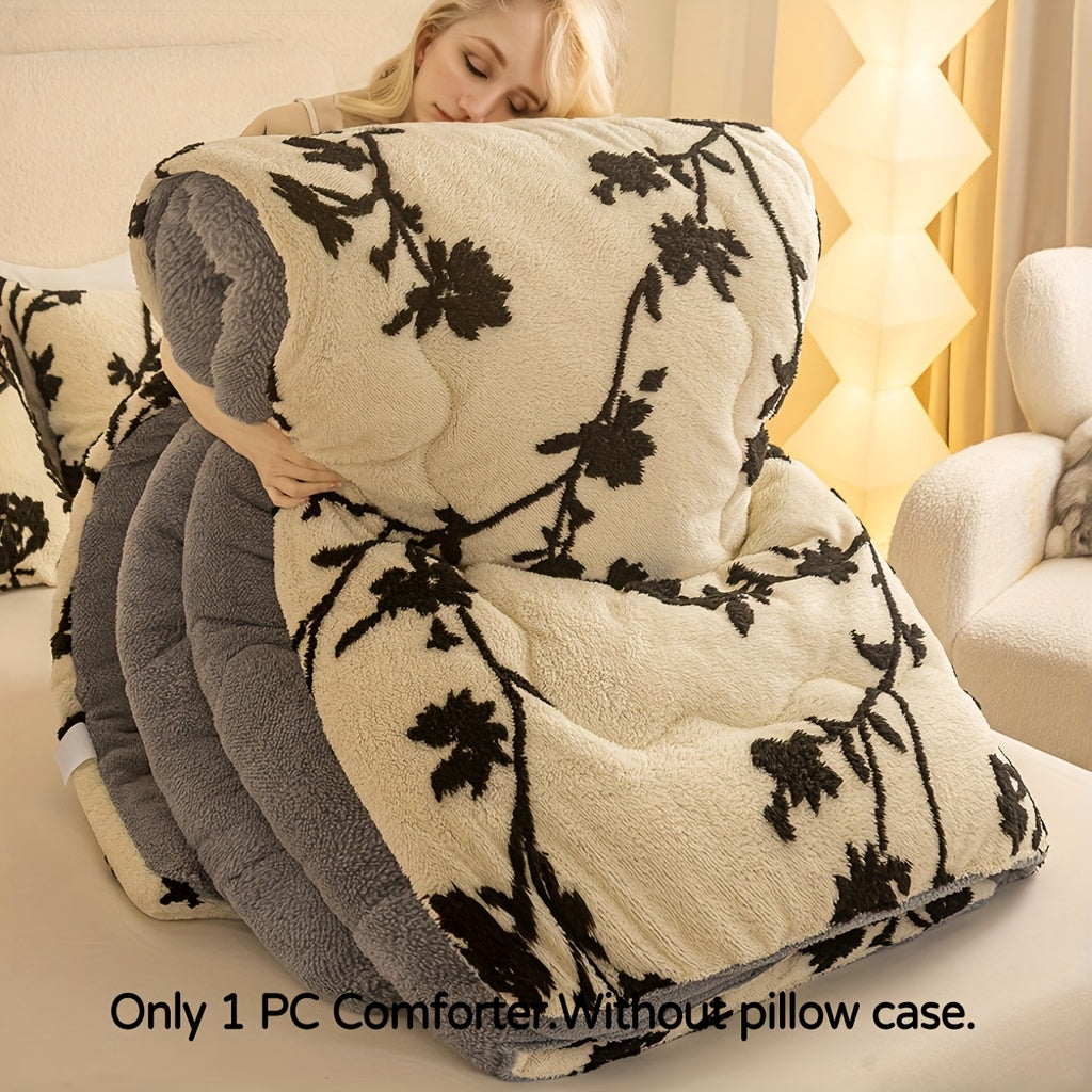 winter milk velvet comforter, thick warm blanket, anti-static bedding, heavyweight comforter, cozy soft blanket, cold weather bedding, plush winter blanket, twin full queen king cal king sizes, luxury warm comforter, soft velvet bedspread