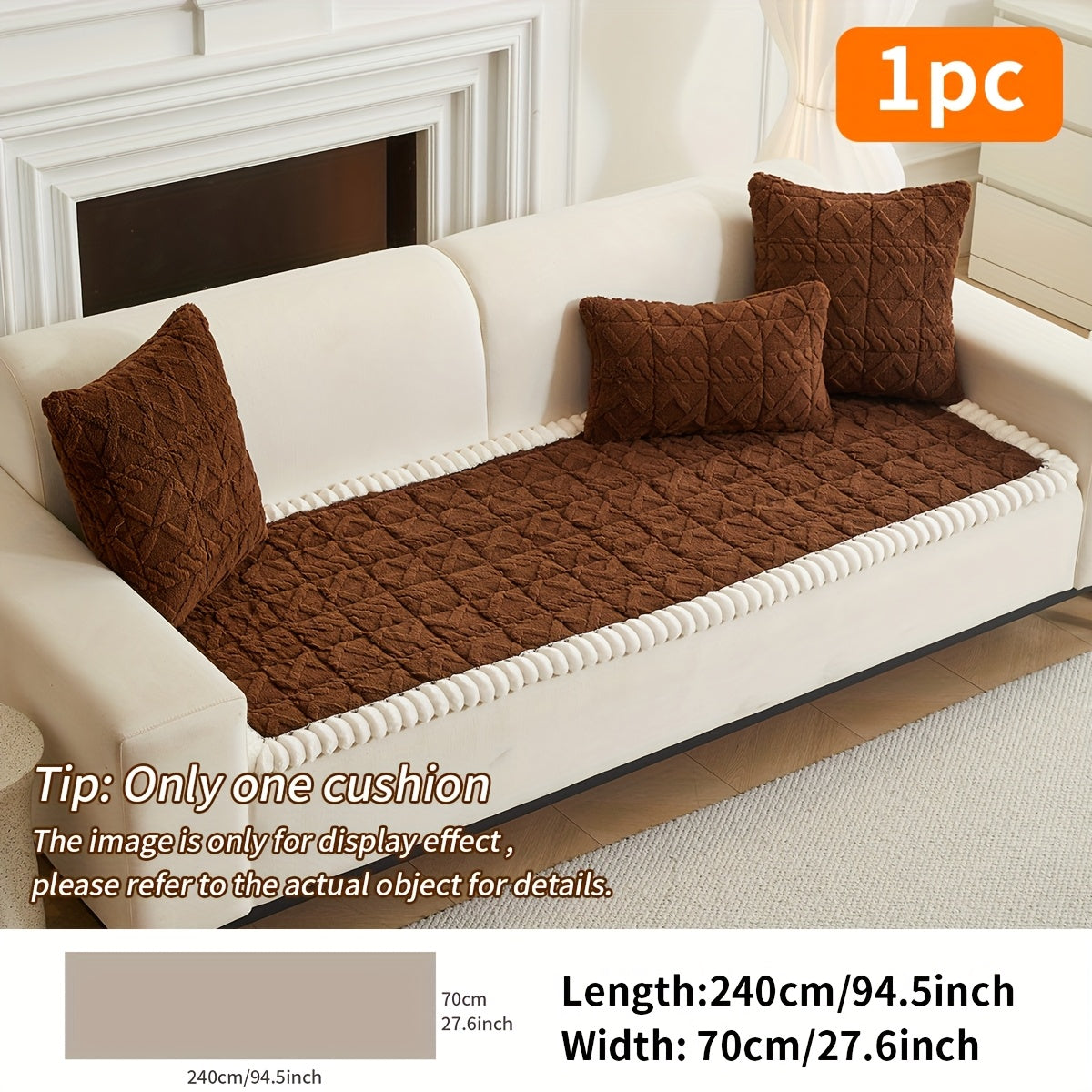 Soft Quilted Sofa Cushion – Thickened Polyester Sofa Cover for Autumn & Winter Warmth, Home Decorative Protector for 2/3/4-Seater Sofas