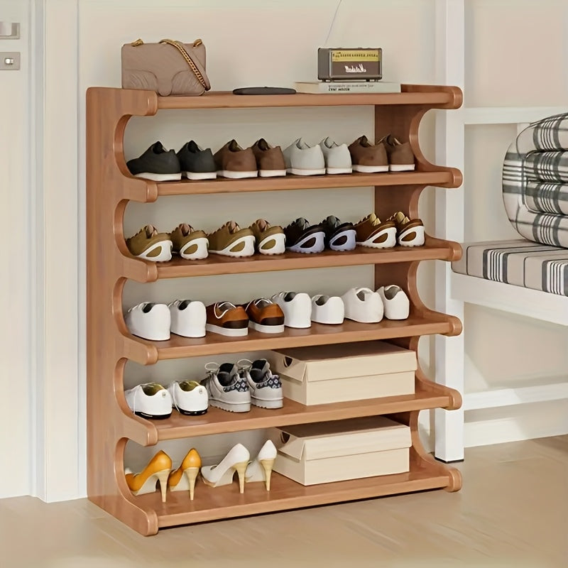 Practical Shelving Unit, Shoe Rack, Space-saving Design, Multi-layer Independent Storage Rack, Wood Grain Finish, Easy To Assemble, Self-supporting Cubic Shoe Storage Rack, Shelf, Suitable For Dormitories And Entrances, Easy