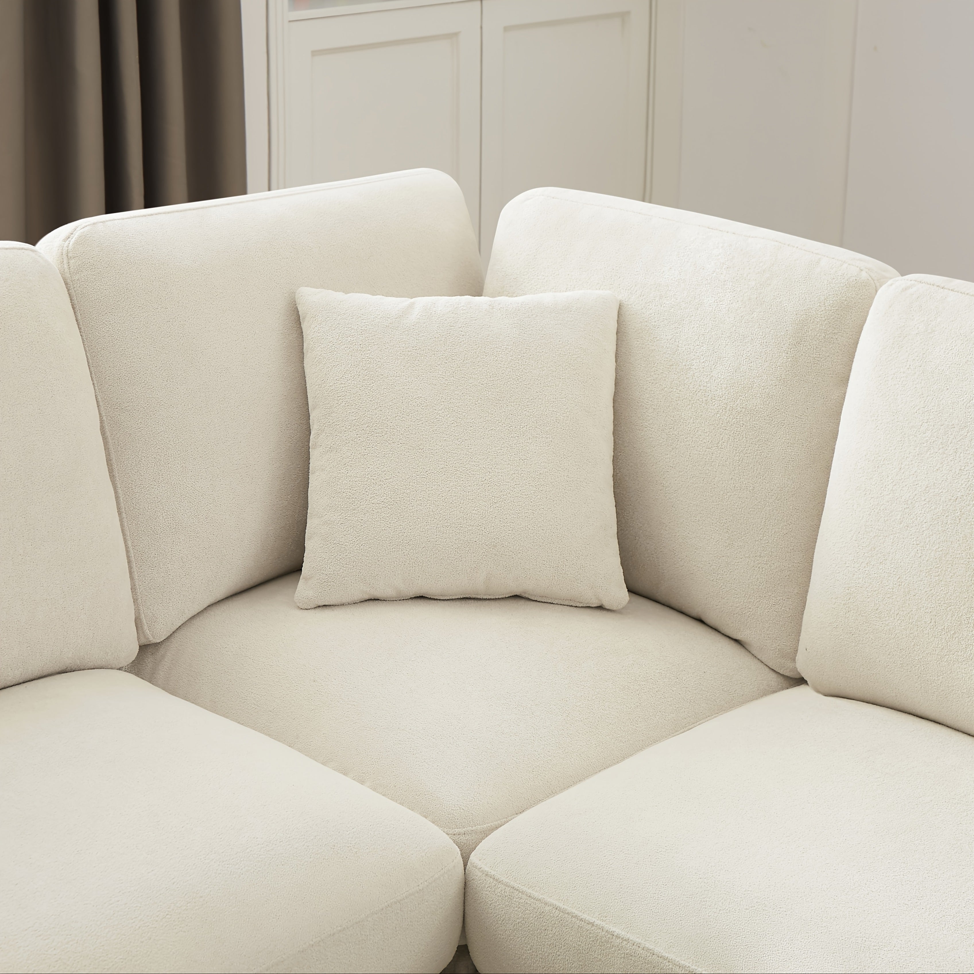 7-seater Upholstered Sectional Sofa, Freely Combinable In Various Shapes, Suitable for Living Room, Meeting Room, Dining Room And Bedroom