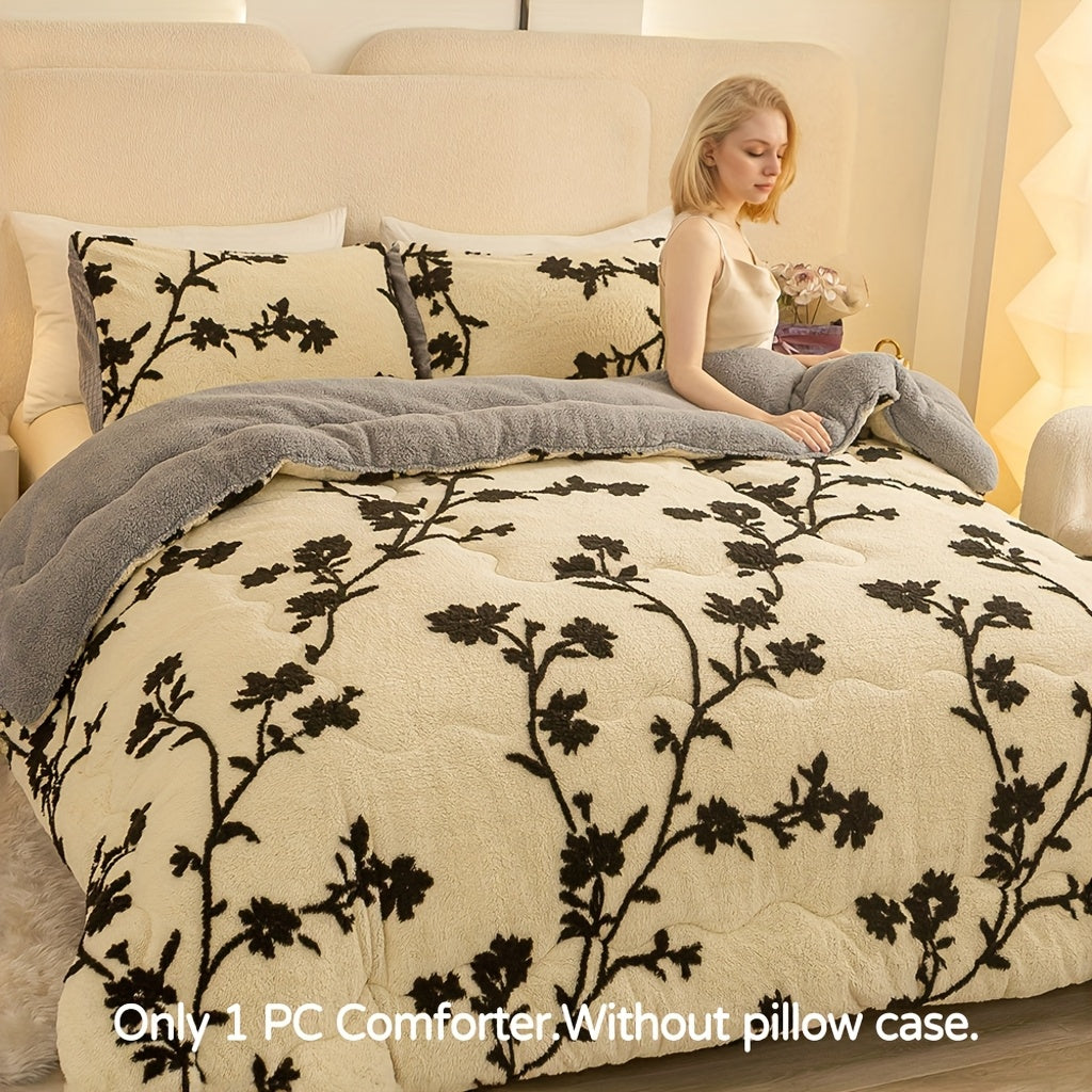 winter milk velvet comforter, thick warm blanket, anti-static bedding, heavyweight comforter, cozy soft blanket, cold weather bedding, plush winter blanket, twin full queen king cal king sizes, luxury warm comforter, soft velvet bedspread