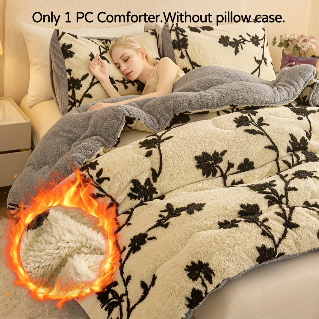 winter milk velvet comforter, thick warm blanket, anti-static bedding, heavyweight comforter, cozy soft blanket, cold weather bedding, plush winter blanket, twin full queen king cal king sizes, luxury warm comforter, soft velvet bedspread