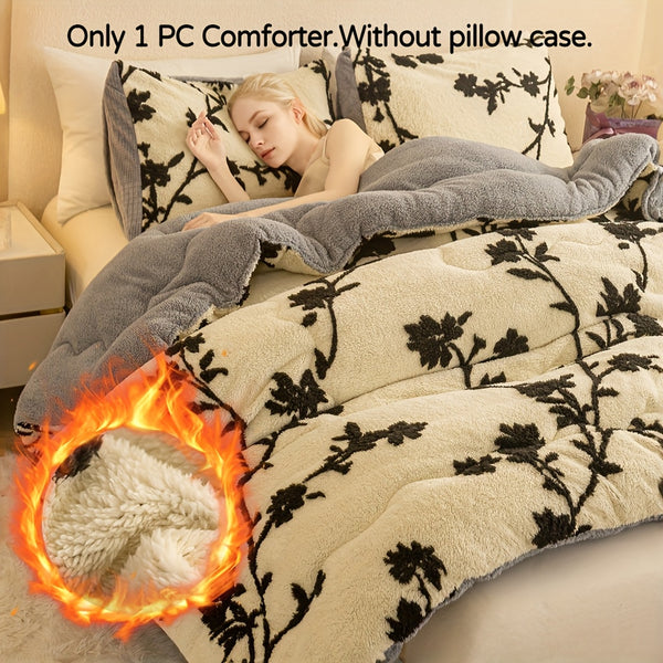 winter milk velvet comforter, thick warm blanket, anti-static bedding, heavyweight comforter, cozy soft blanket, cold weather bedding, plush winter blanket, twin full queen king cal king sizes, luxury warm comforter, soft velvet bedspread