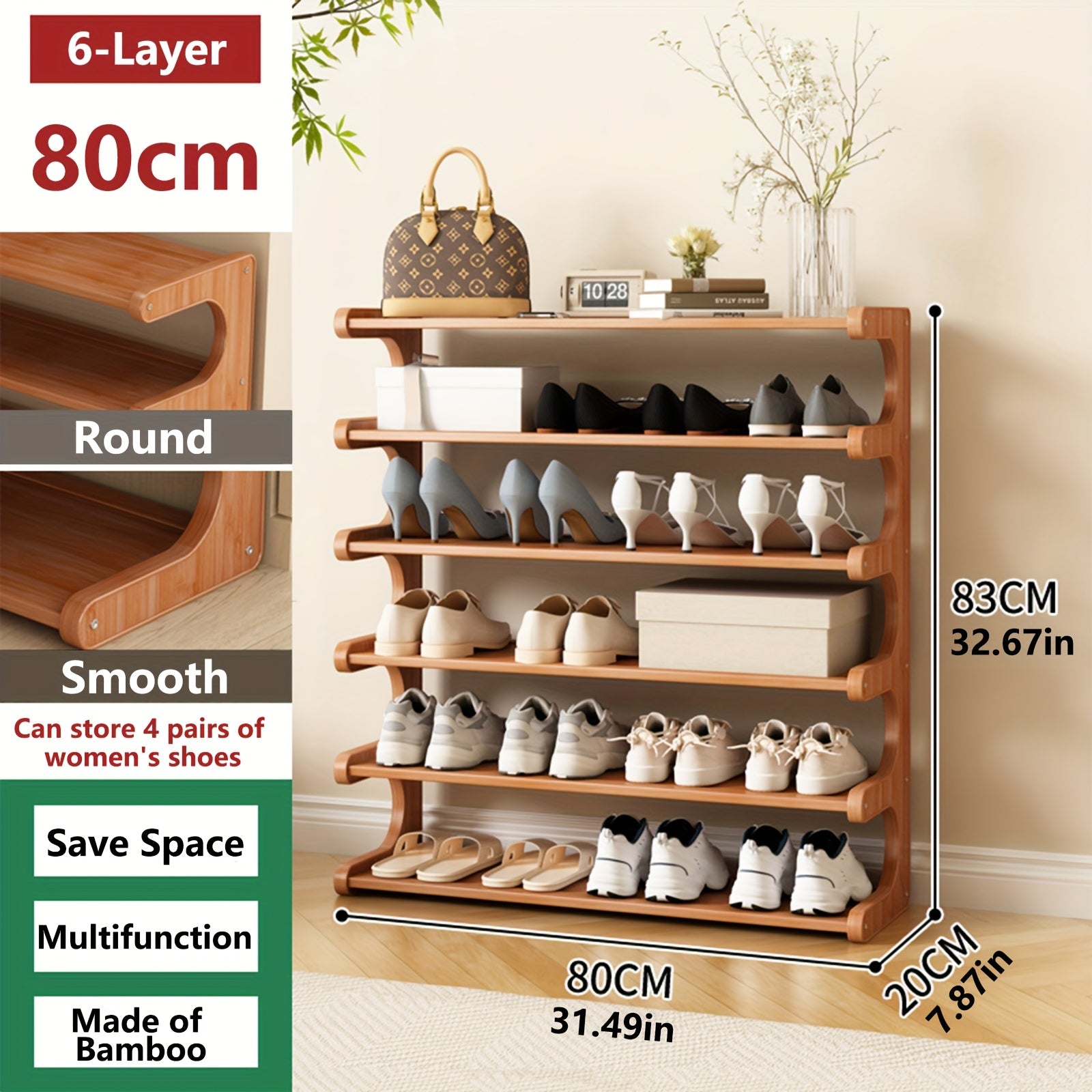 Practical Shelving Unit, Shoe Rack, Space-saving Design, Multi-layer Independent Storage Rack, Wood Grain Finish, Easy To Assemble, Self-supporting Cubic Shoe Storage Rack, Shelf, Suitable For Dormitories And Entrances, Easy