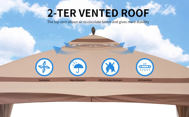Waterproof & Sun-Resistant Dome Top Gazebo with Side Walls, 1-Piece MOQ