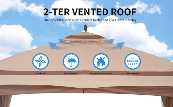 Waterproof & Sun-Resistant Dome Top Gazebo with Side Walls, 1-Piece MOQ