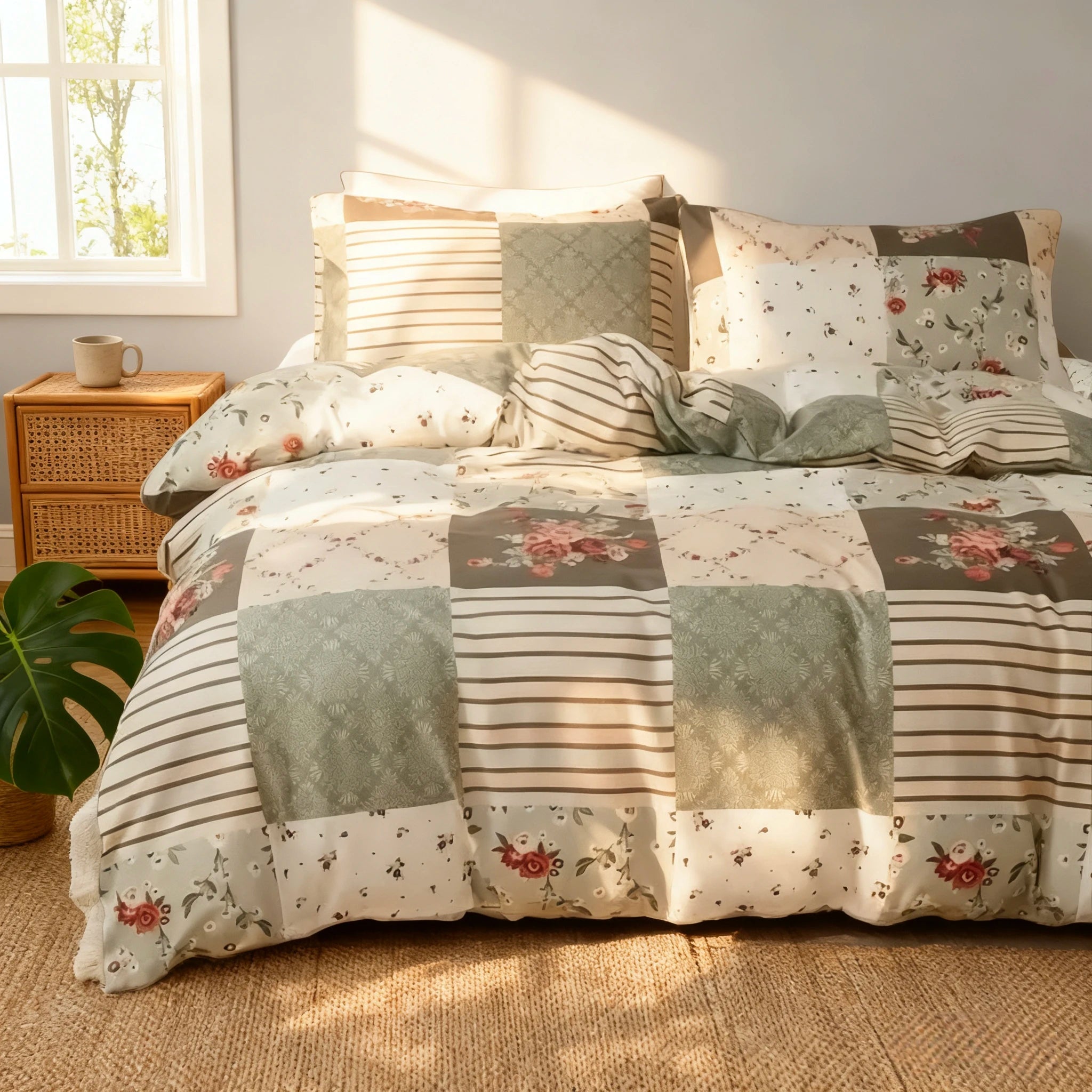 Modern Nordic Minimalist Style 100% Polyester Reversible Durable All-Season Printed Pillowcases & Bedding Sets Home Furnishings