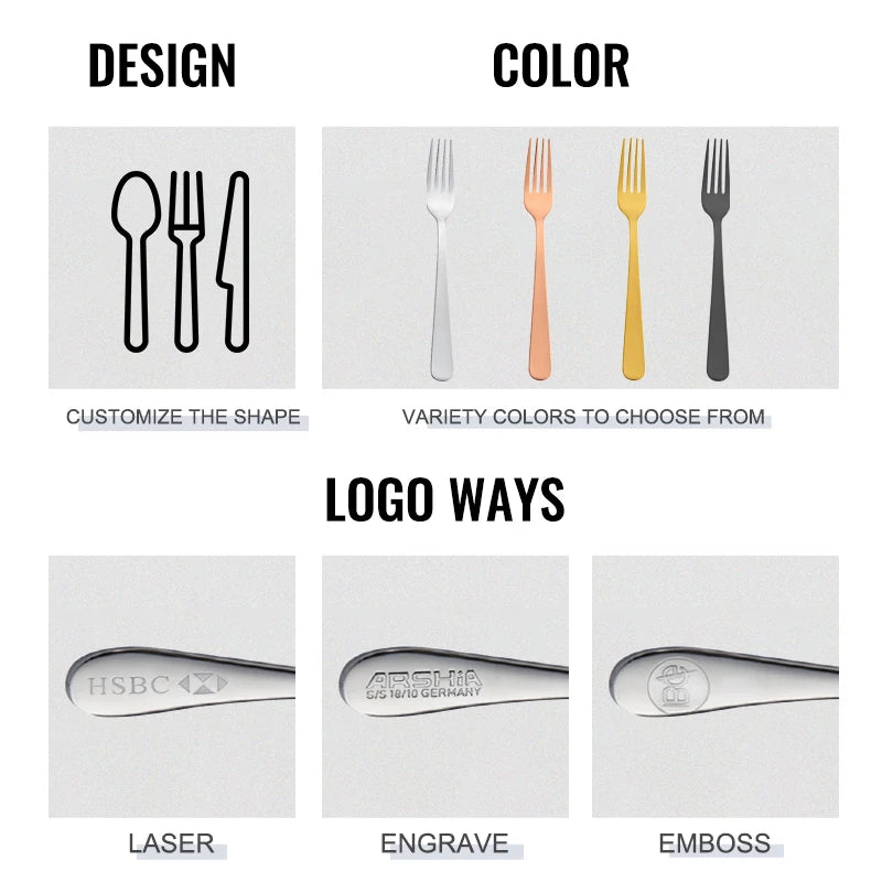 Custom Logo Gold Spoon and Fork Flatware Set Stainless Steel Cutlery Set With Box 24pcs Luxury Gift Gold Cutlery Set for Wedding