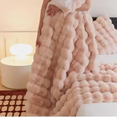 Faux Fur Throw Blanket Luxury Plush Ultra Soft Blanket Fuzzy Home Decor For Sofa