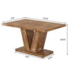 Rectangular 47 Inch Big Small Space Kitchen Table Heavy Base Farmhouse Breakfast Nook Table for 4 Walnut Brown