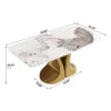 Voxhome US Drop Shipping Dining Room Furniture Luxury Rectangle Dining Table Sintered Stone Top Gold Base Dinner Table