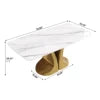 Voxhome US Drop Shipping Dining Room Furniture Luxury Rectangle Dining Table Sintered Stone Top Gold Base Dinner Table