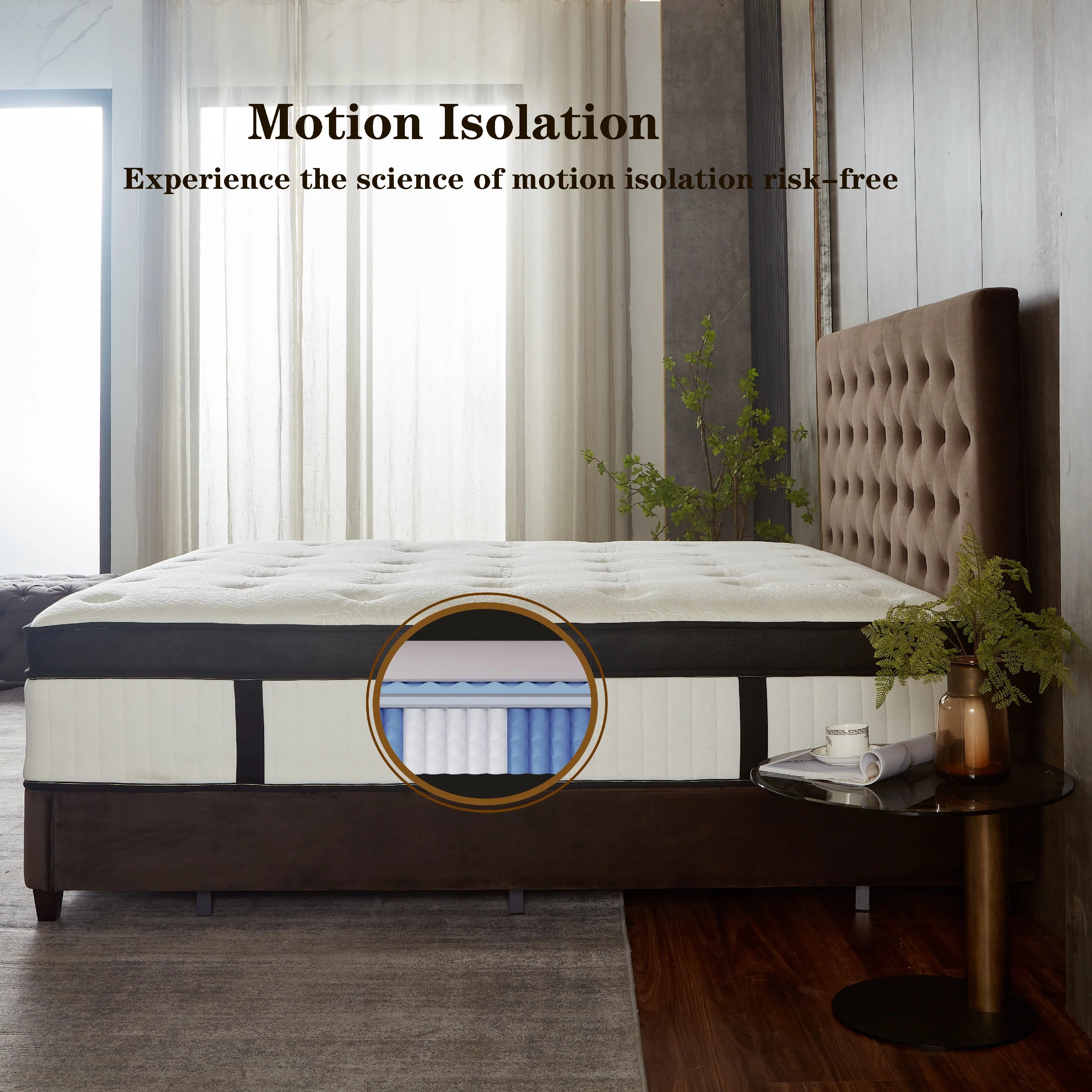 King Mattress 12in Hybrid Mattress, Individually Pocket Springs Pressure Relief Medium Firm Mattress in Box