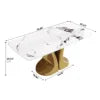 Voxhome US Drop Shipping Dining Room Furniture Luxury Rectangle Dining Table Sintered Stone Top Gold Base Dinner Table