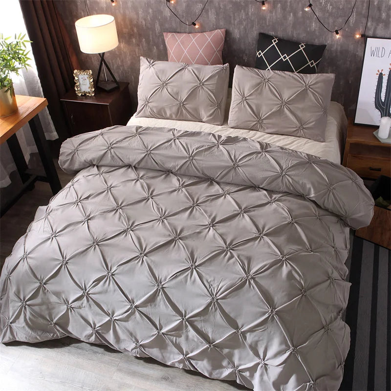Queen 3-Piece Bedding Set – Gray Bed-in-a-Bag with Duvet Cover & Pillowcases (Comforter Not Included