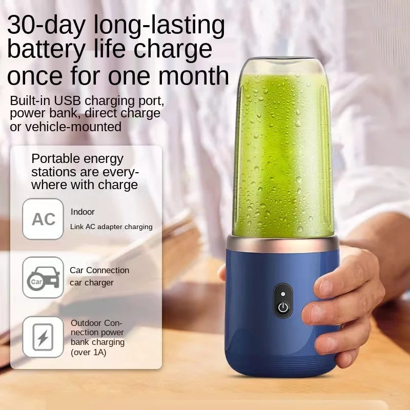 Portable USB Rechargeable 6-Blade Mini Juicer Cup -