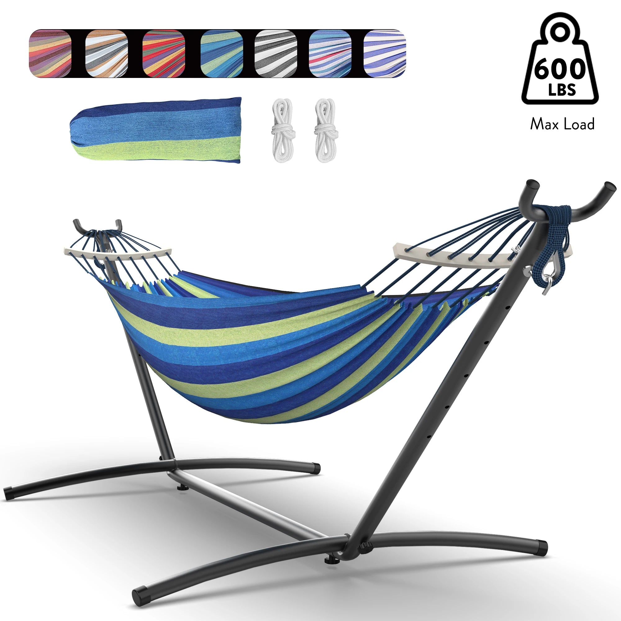 Gyroor Hammock with Adjustable Stand- Stylish Hammock Bed w/Storage Bag, 600lb Capacity