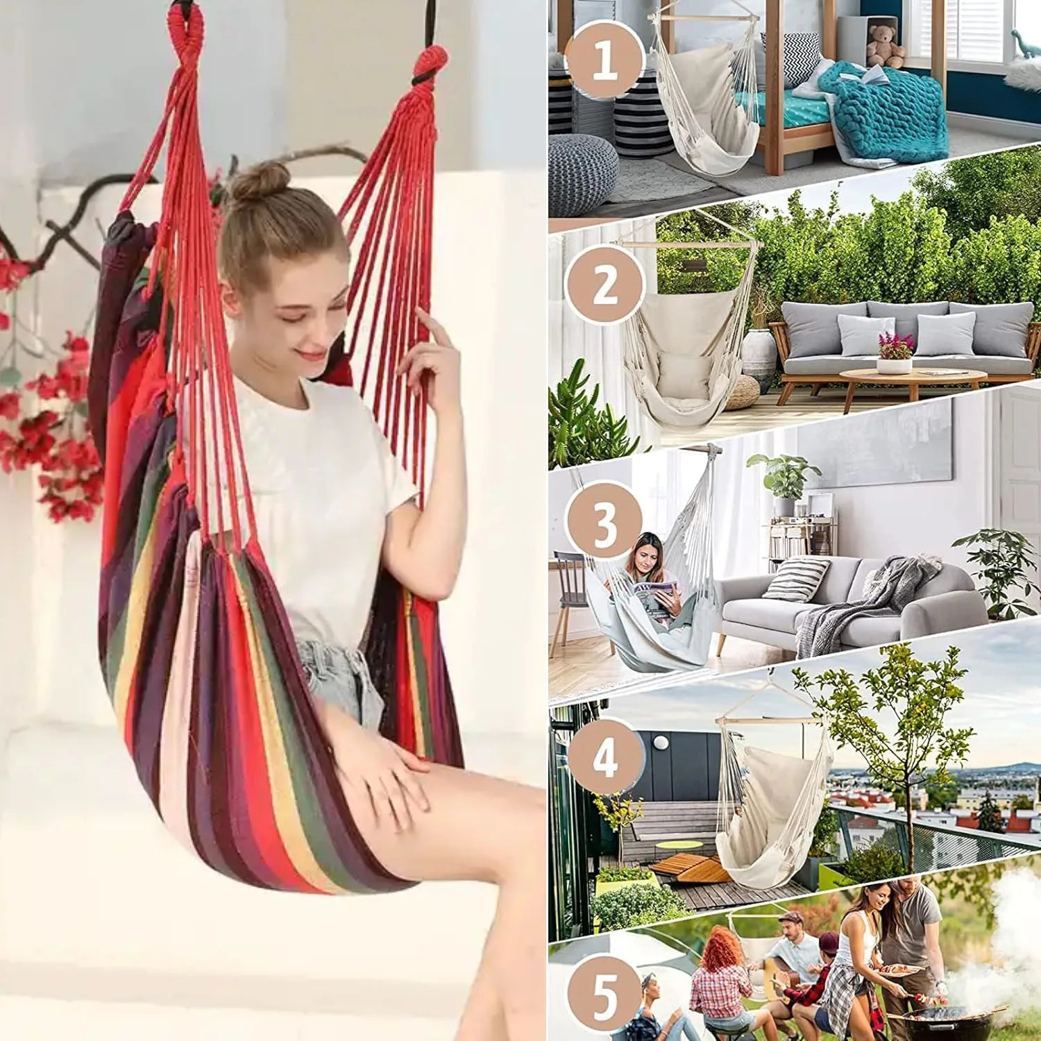 Suspended Garden Outdoor Indoor Hanging Rocking Chair Women's Hammocks For Women Leisure Cocoon Swings Lounger Dormitory Chair