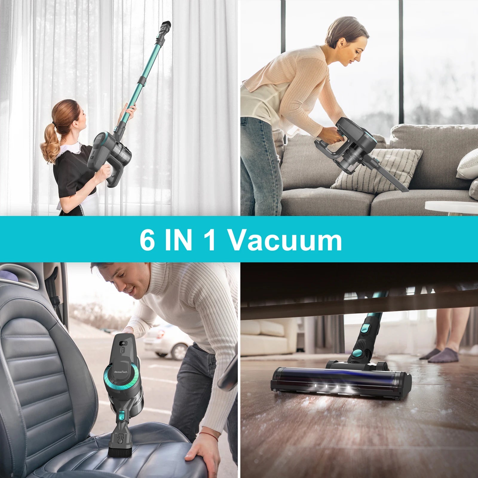 YISORA N300 Cordless Upright Vacuum Cleaner – 20KPa Powerful Suction, Ultra-Lightweight Stick Vacuum for Carpet, Hard Floor, Car & Pet Hair