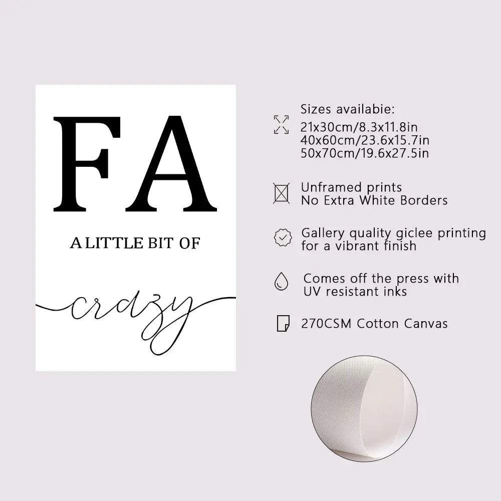 Frameless Simple Black White FAMILY Poster