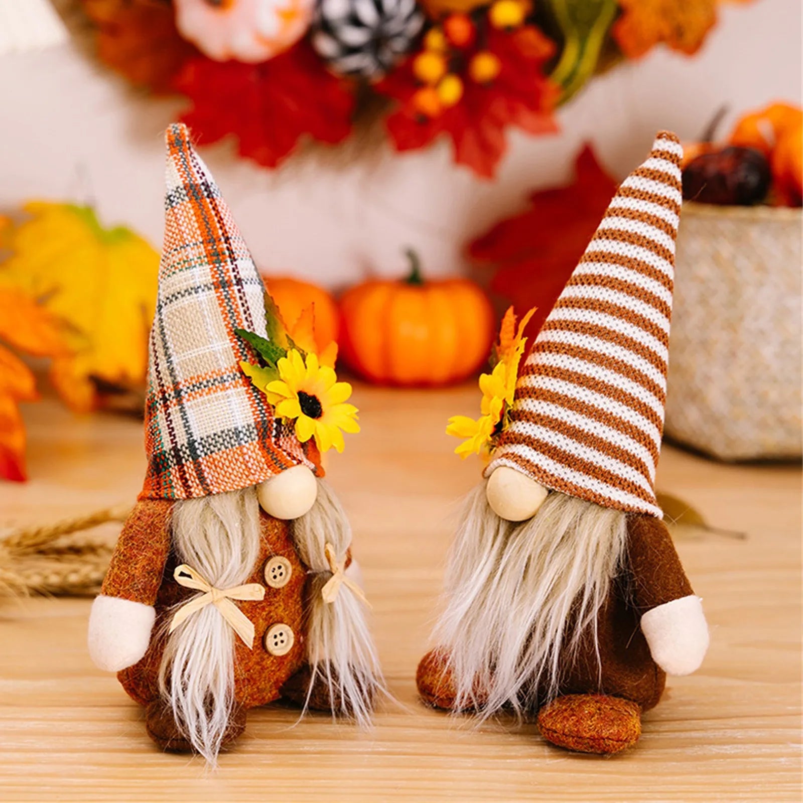 Fall Gnome Sunflower Maple Doll Harvest Dolls Ornaments