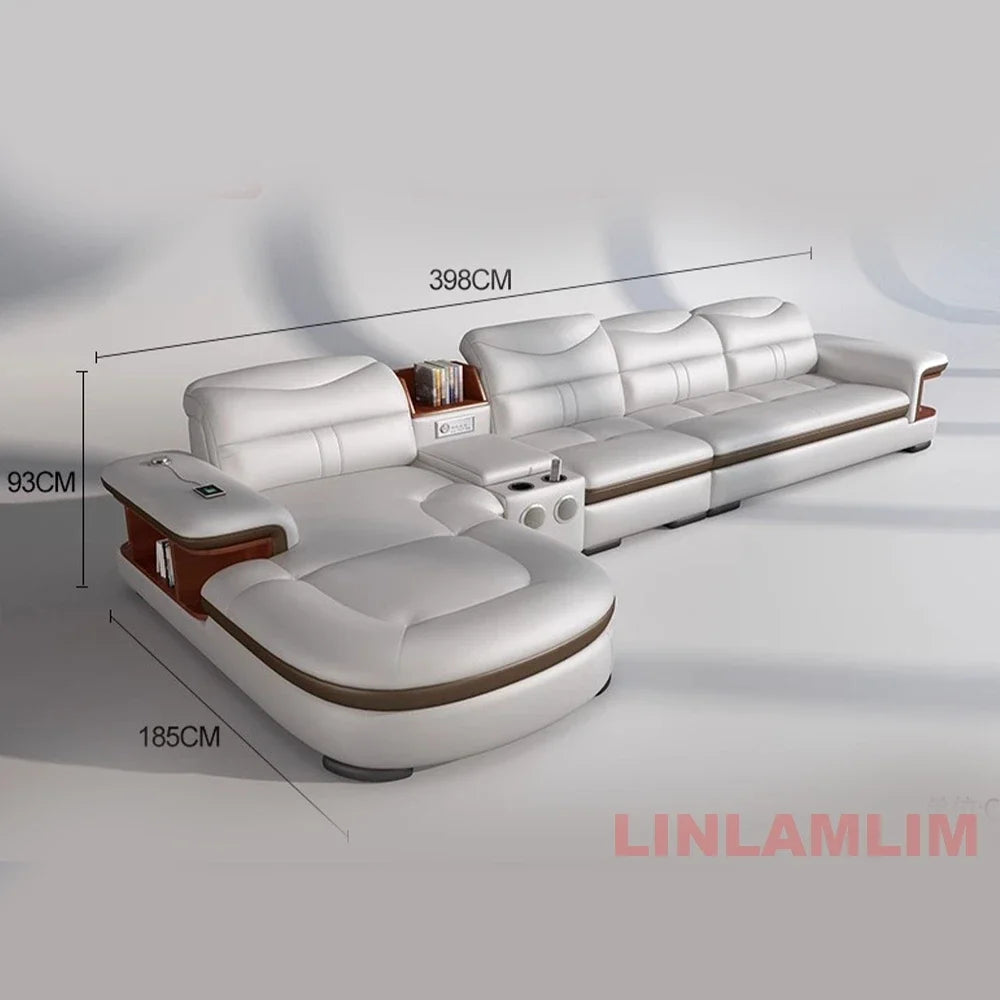 Modern L-Shaped Sectional Sofa with luxury features: