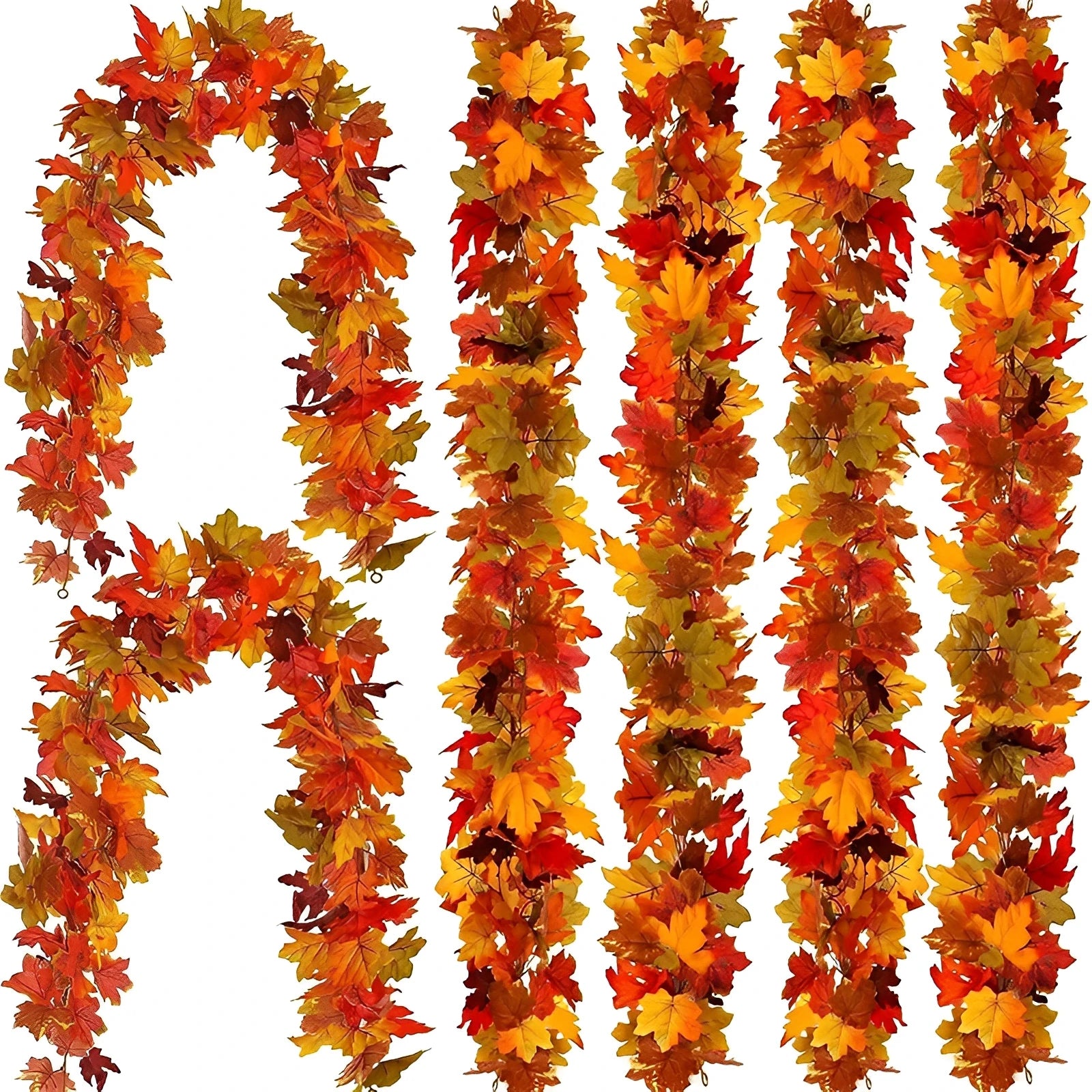 Artificial Autumn Maple Leaf Wreath Fake Plant Decoration