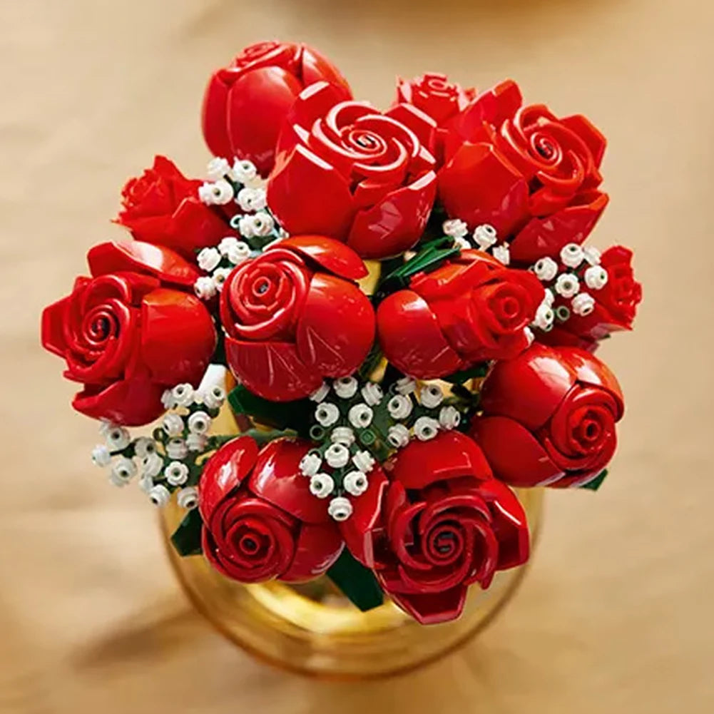 Rose Bouquet Building Blocks Set.