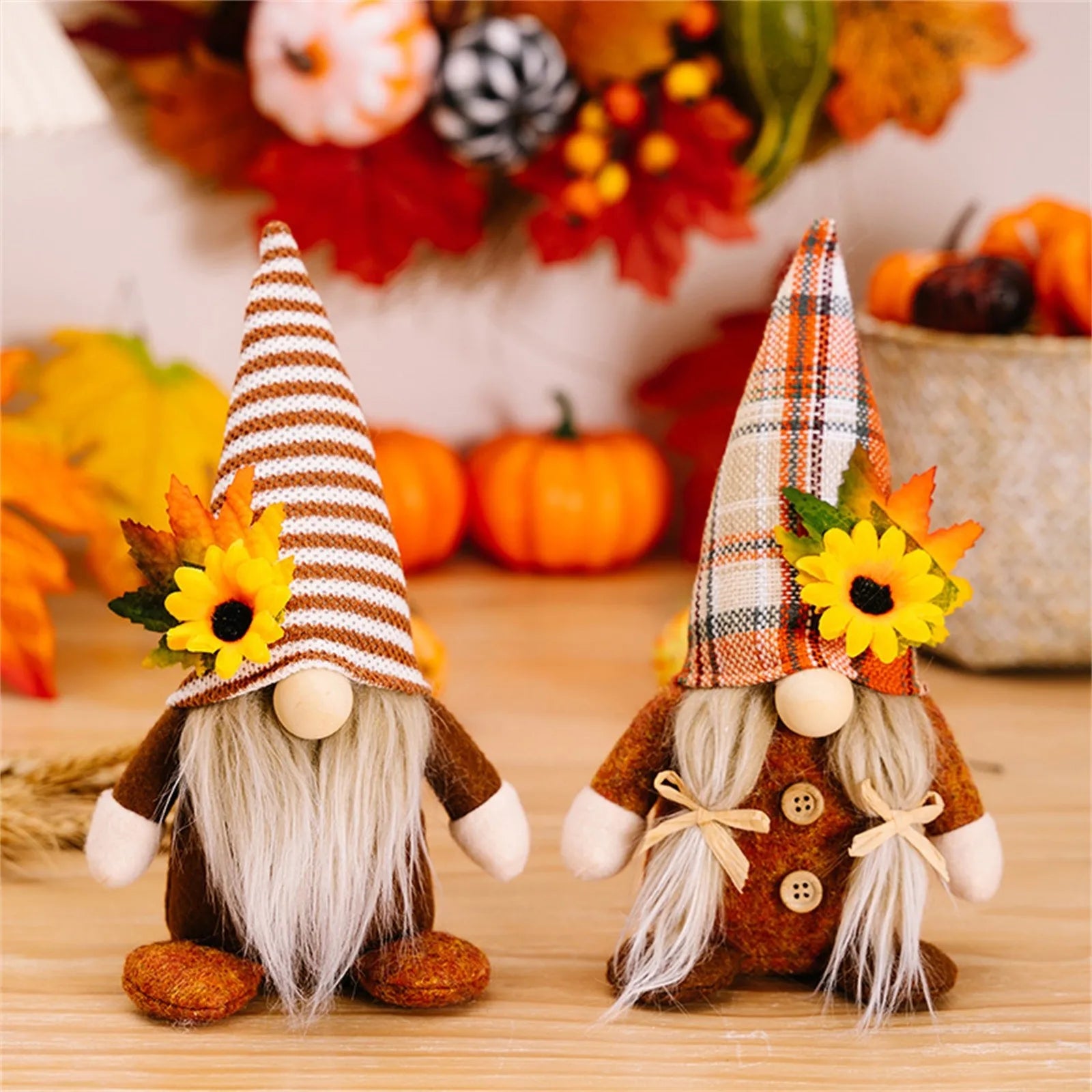 Fall Gnome Sunflower Maple Doll Harvest Dolls Ornaments