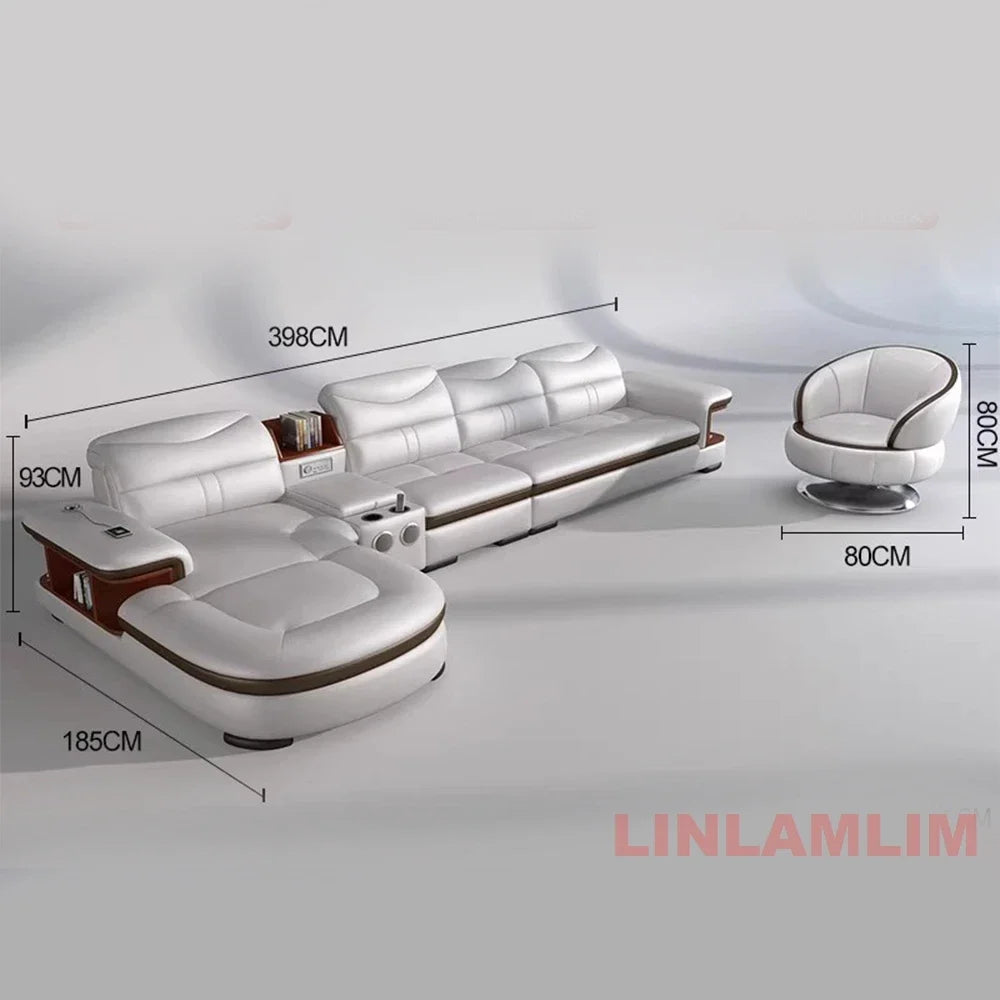 Modern L-Shaped Sectional Sofa with luxury features: