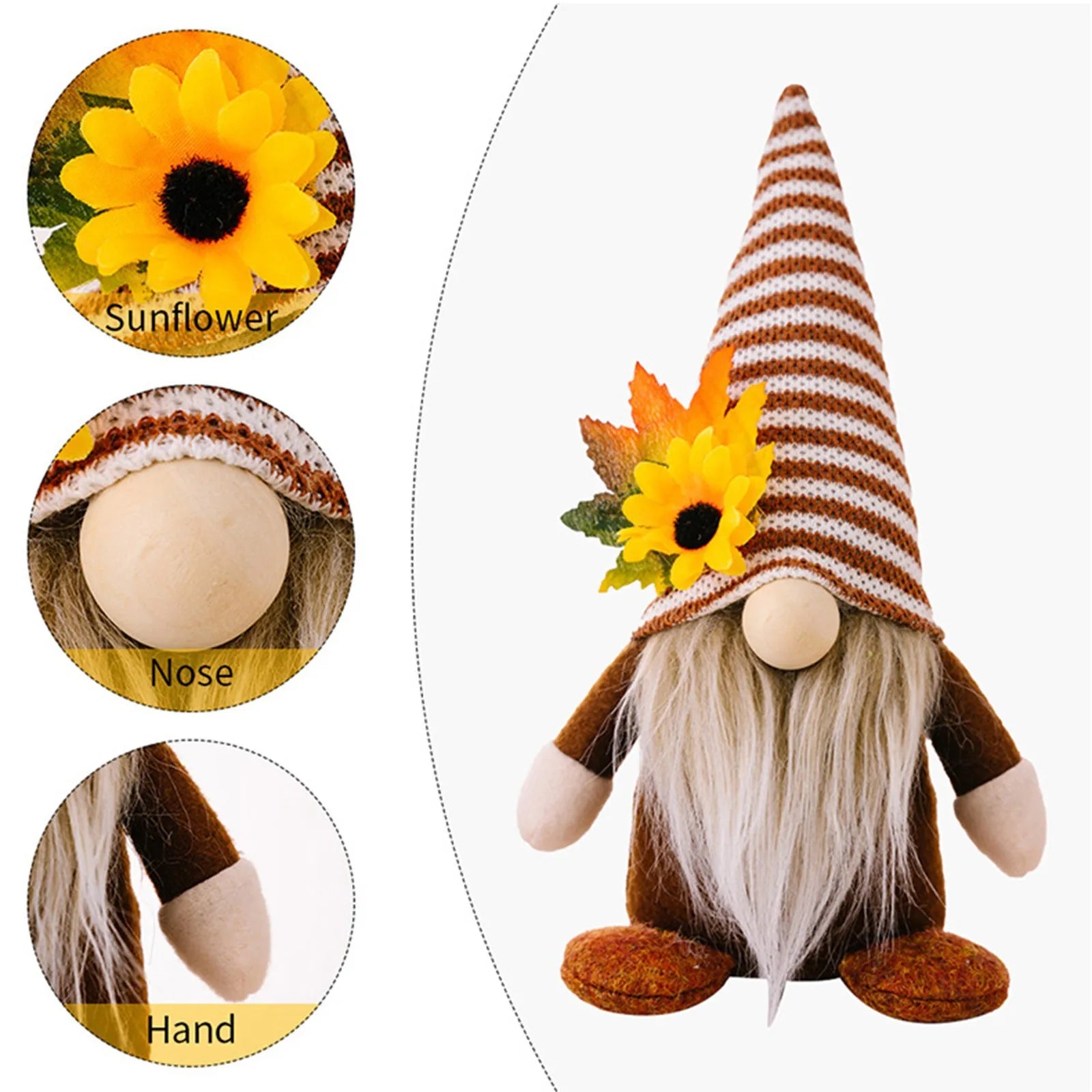 Fall Gnome Sunflower Maple Doll Harvest Dolls Ornaments