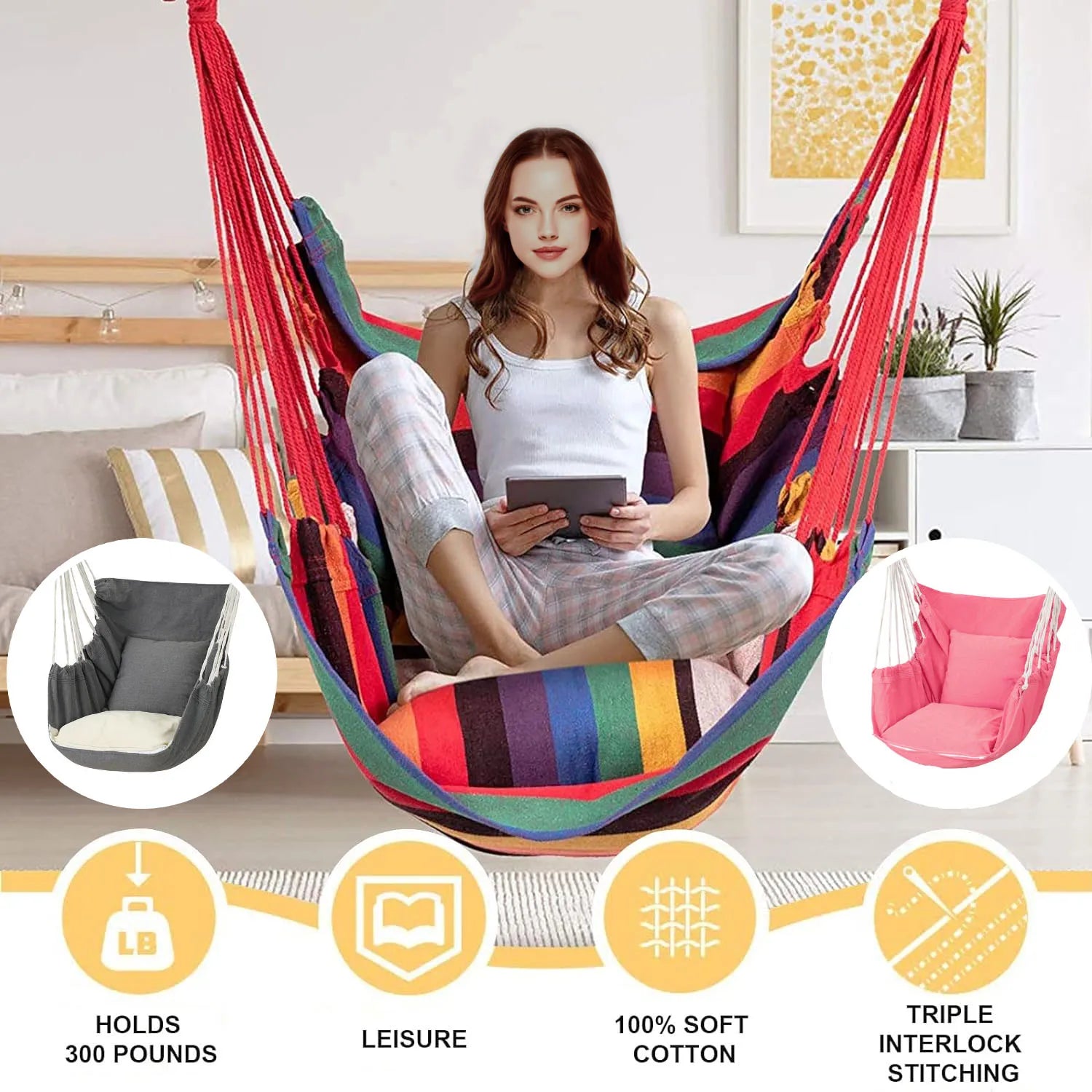 Suspended Garden Outdoor Indoor Hanging Rocking Chair Women's Hammocks For Women Leisure Cocoon Swings Lounger Dormitory Chair