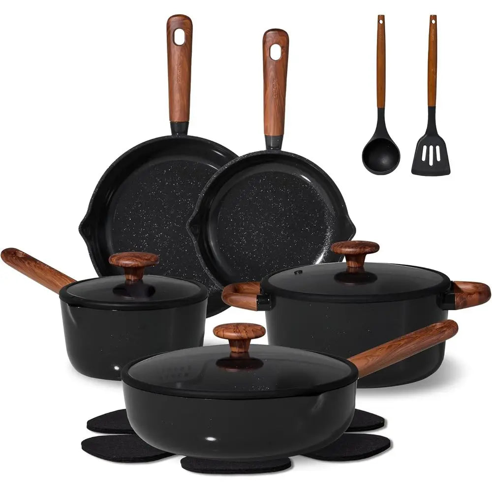 Nonstick Pots and Pans, 14PCS Non Toxic Cooking Set