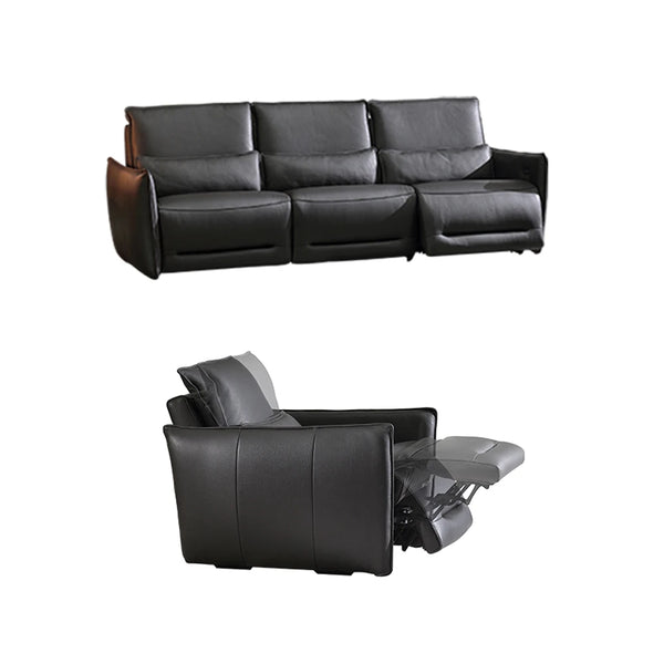 Luxury Dual Motor Genuine Leather Electric Recliner Sofa – 3-Seater Power Reclining Couch with Adjustable Backrest & Footrest for Living Room