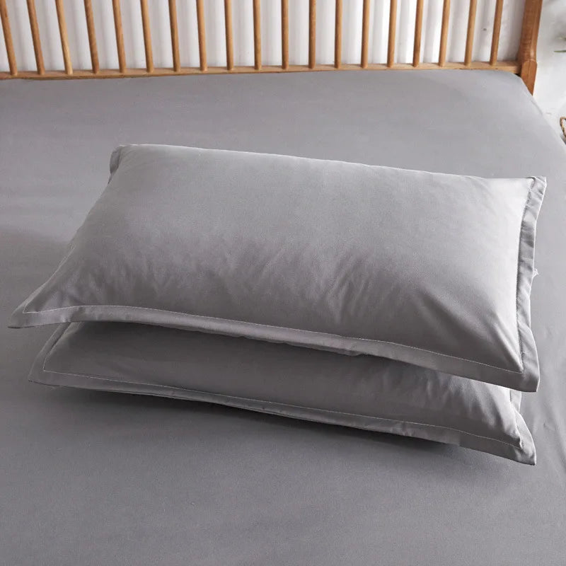 Cotton Fitted Bed Sheet Set (1 Fitted Sheet + 2 Pillowcases)