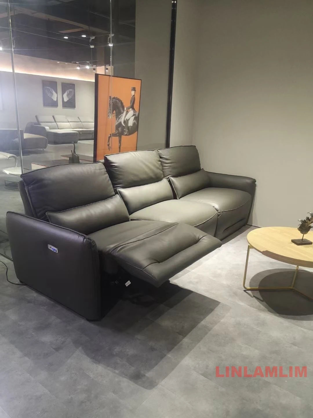 Luxury Dual Motor Genuine Leather Electric Recliner Sofa – 3-Seater Power Reclining Couch with Adjustable Backrest & Footrest for Living Room