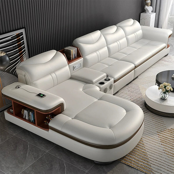 Modern L-Shaped Sectional Sofa with luxury features: