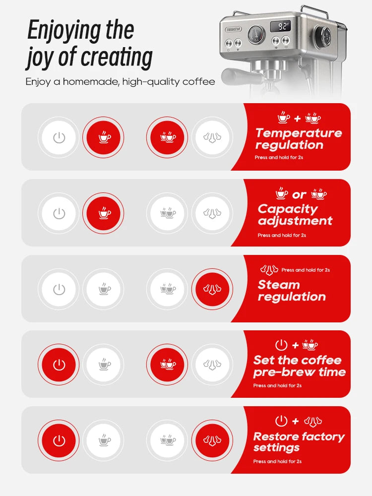 HiBREW 20-Bar Semi-Automatic Espresso Coffee Machine