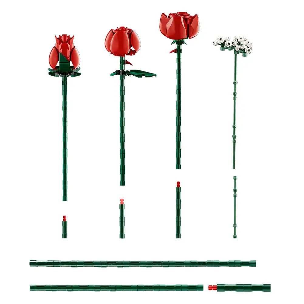 Rose Bouquet Building Blocks Set.