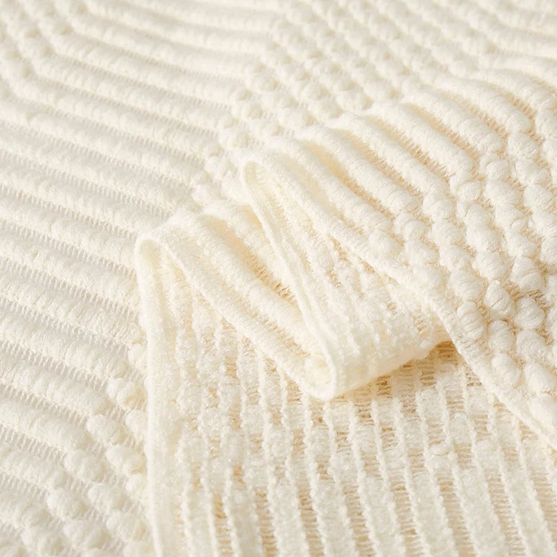 White Boho Throw Blankets